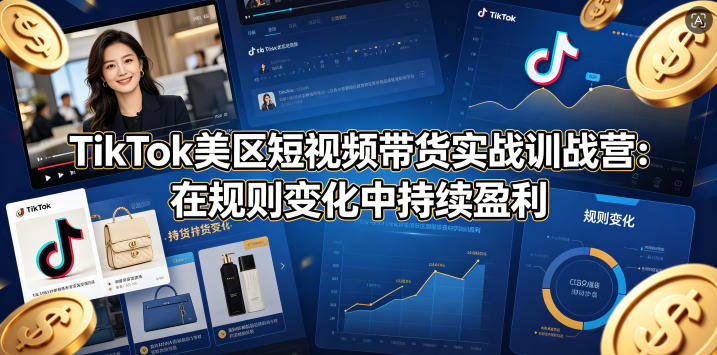 TikTok美区短视频带货实战训战营：在规则变化中持续盈利-琴书聊项目