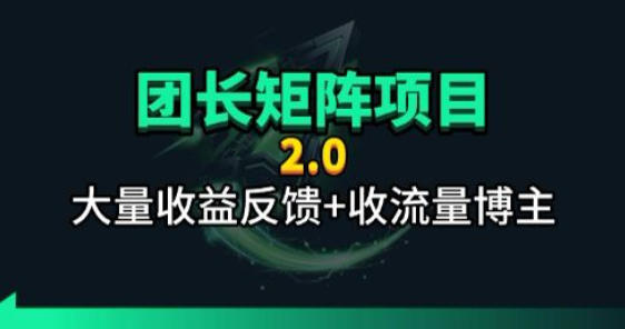 【团长合作2.0】视频矩阵项目_招发手矩阵+剪辑师，共赢项目【揭秘】-琴书聊项目