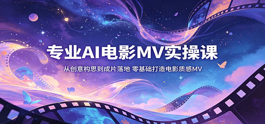 专业AI电影MV实操课：从创意构思到成片落地，零基础打造电影质感MV-琴书聊项目