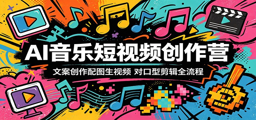 AI音乐短视频创作营：文案创作配图生视频，对口型剪辑全流程-琴书聊项目