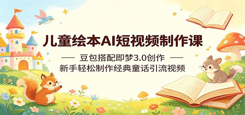 儿童绘本AI短视频制作课：豆包搭配即梦3.0创作，新手轻松制作经典童话引流视频-琴书聊项目