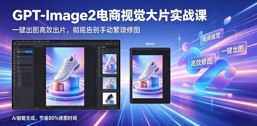 GPT-Image2电商视觉大片实战课，一键出图高效出片，彻底告别手动繁琐修图-琴书聊项目