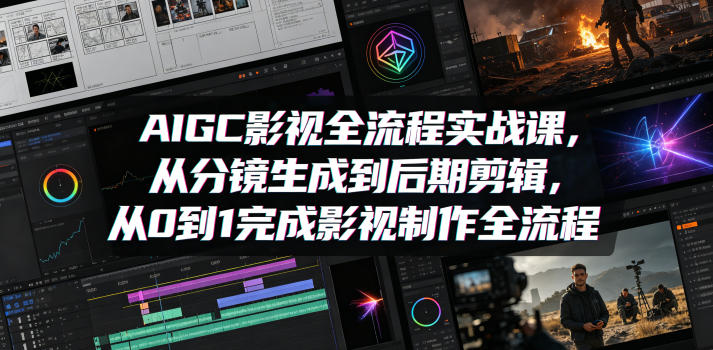AIGC影视全流程实战课，从分镜生成到后期剪辑，从0到1完成影视制作全流程-琴书聊项目