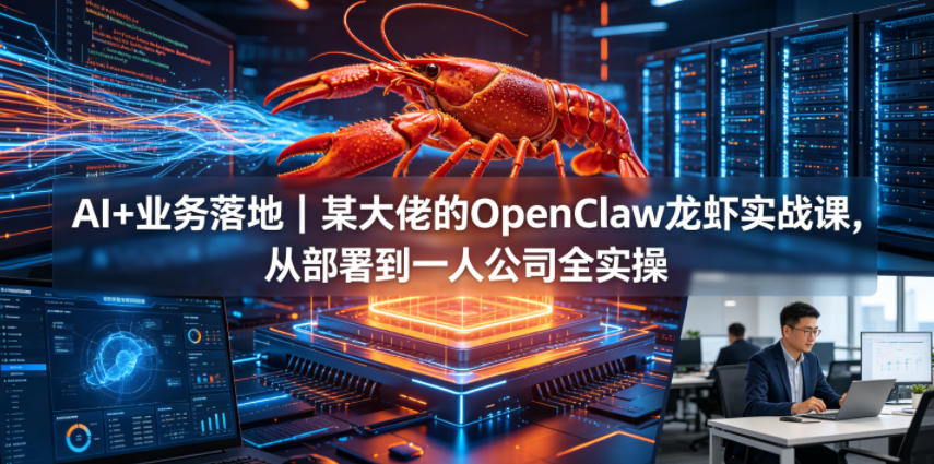 AI+业务落地｜某大佬的OpenClaw小龙虾实战课，从部署到一人公司全实操-琴书聊项目