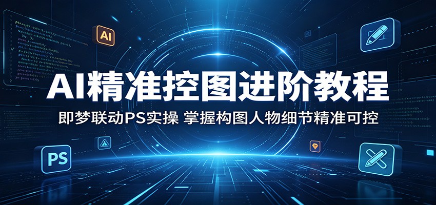 AI精准控图进阶教程：即梦联动PS实操，掌握构图人物细节精准可控-琴书聊项目