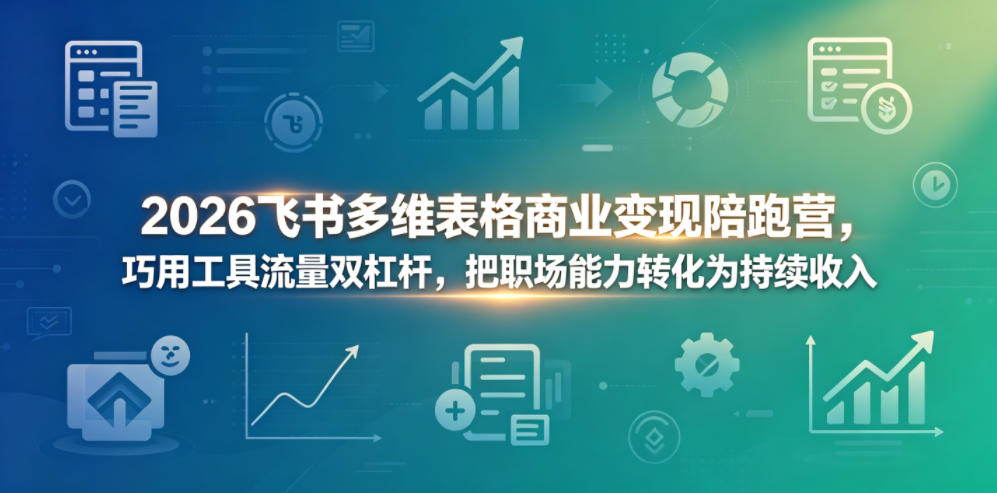 2026飞书多维表格商业变现陪跑营，巧用工具流量双杠杆，把职场能力转化为持续收入-琴书聊项目