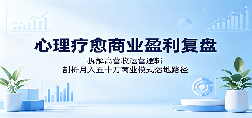 心理疗愈商业盈利复盘：拆解高营收运营逻辑，剖析月入五十万商业模式落地路径-琴书聊项目