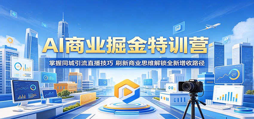 AI商业掘金特训营：掌握同城引流直播技巧，刷新商业思维解锁全新增收路径-琴书聊项目