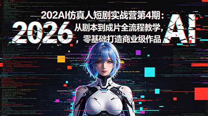 2026AI仿真人短剧实战营第4期：从剧本到成片全流程教学，零基础打造商业级作品-琴书聊项目