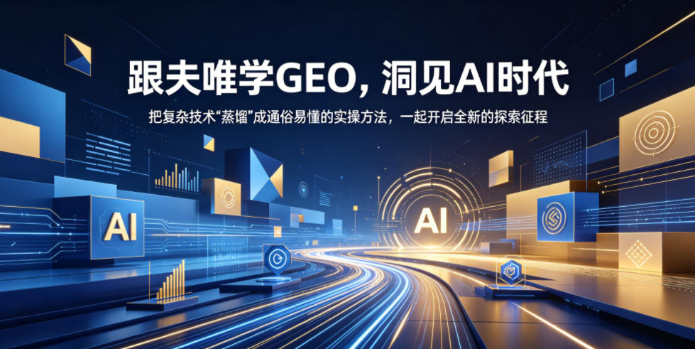 跟夫唯学GEO，洞见AI时代，把复杂技术“蒸馏”成通俗易懂的实操方法，一起开启全新的探索征程-琴书聊项目
