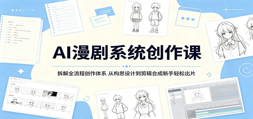 AI漫剧系统创作课：拆解全流程创作体系，从构思设计到剪辑合成新手轻松出片-琴书聊项目