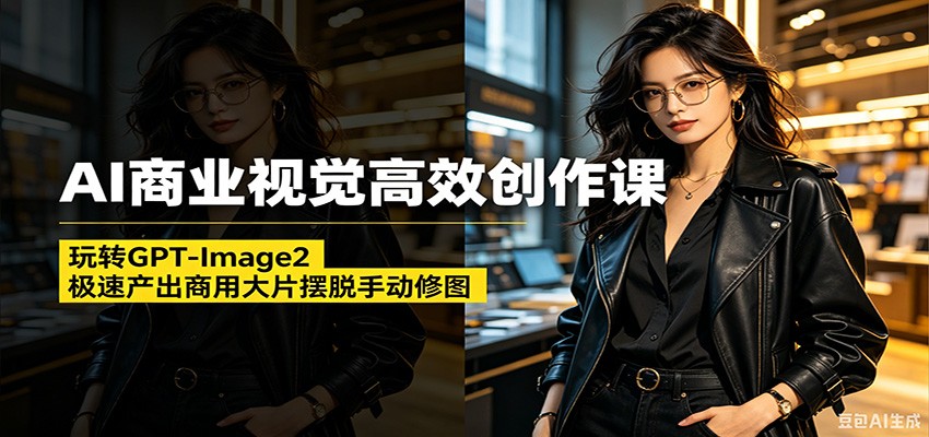 AI商业视觉高效创作课：玩转GPT-Image2，极速产出商用大片摆脱手动修图(更新)-琴书聊项目