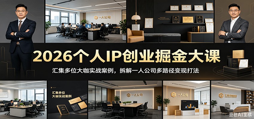 2026个人IP创业掘金大课：汇集多位大咖实战案例，拆解一人公司多路径变现打法-琴书聊项目