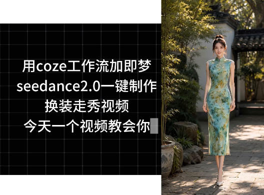 用coze工作流加即梦seedance2.0一键制作换装走秀视频，今天一个视频教会你-琴书聊项目