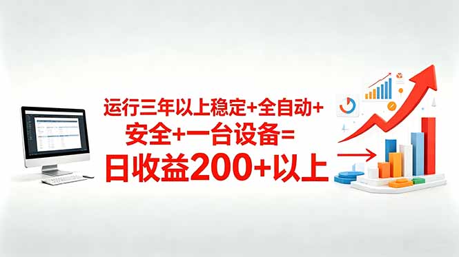 三年以上稳定+全自动+安全+一台设备=日收益200+-琴书聊项目