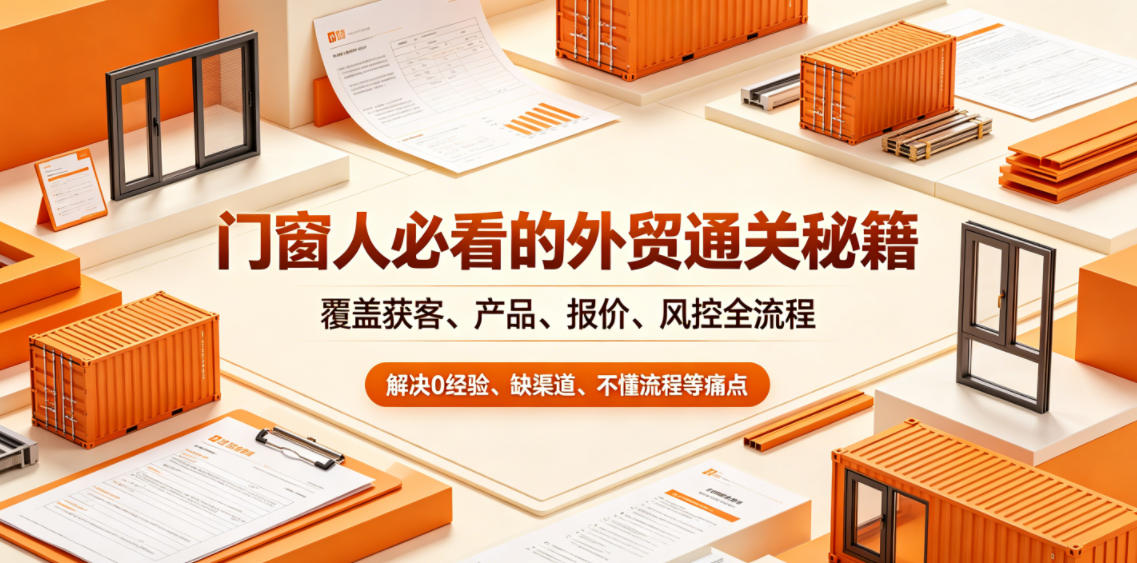 门窗人必看的外贸通关秘籍，块覆盖获客、产品、报价、风控全流程，解决0经验、缺渠道、不懂流程等痛点-琴书聊项目