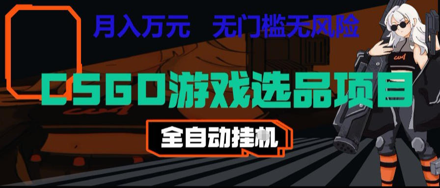 CSGO游戏自动扫货项目，全自动运行，月入1W，无风险，长期稳定可以做【揭秘】-琴书聊项目
