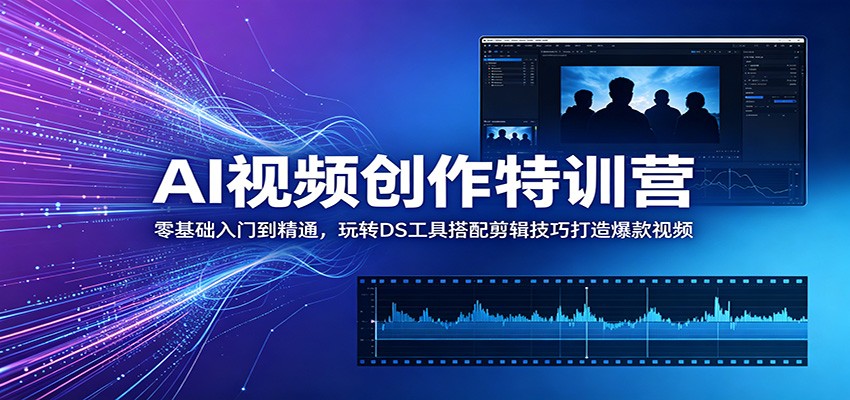 AI视频创作特训营：零基础入门到精通，玩转DS工具搭配剪辑技巧打造爆款视频-琴书聊项目