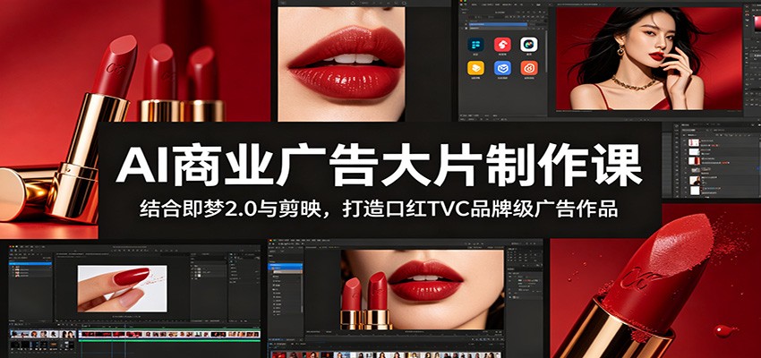 AI商业广告大片制作课：结合即梦2.0与剪映，打造口红TVC品牌级广告作品-琴书聊项目