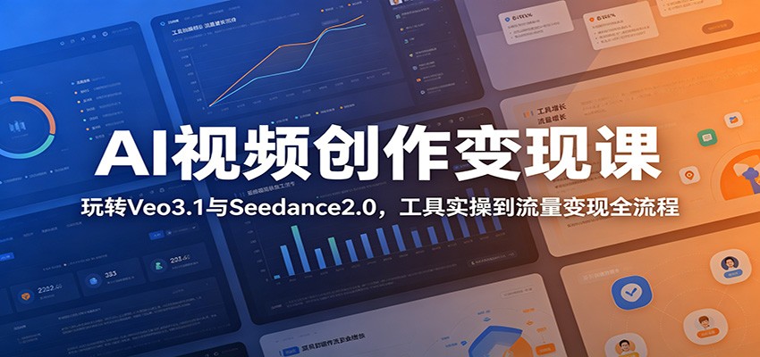 AI视频创作变现课：玩转Veo3.1与Seedance2.0，工具实操到流量变现全流程-琴书聊项目