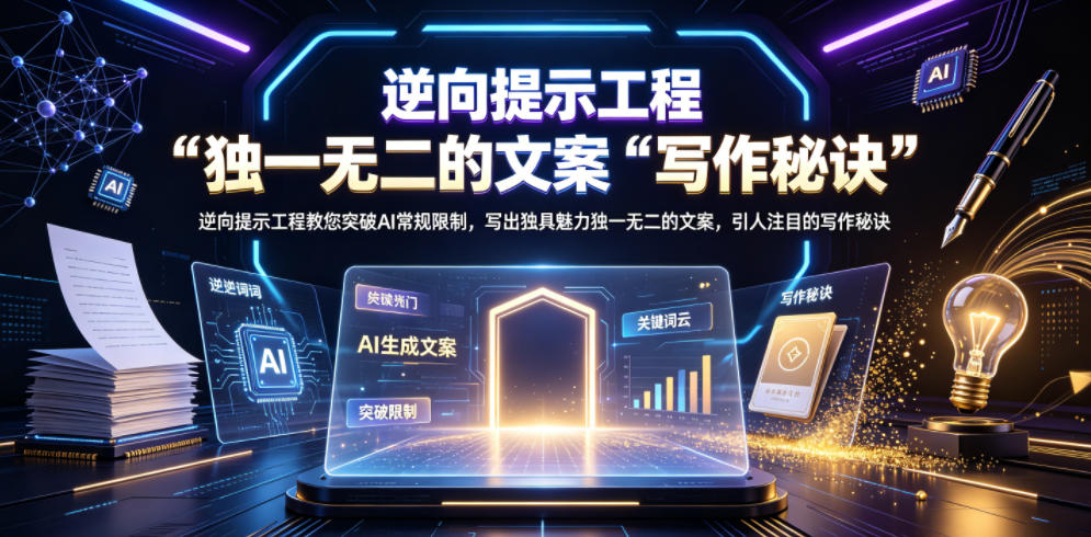 逆向提示工程教您突破AI常规限制，写出独具魅力独一无二的文案，引人注目的写作秘诀【原创双语字幕】-琴书聊项目