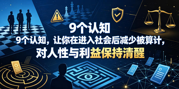 付费文章：9个认知，让你在进入社会后减少被算计，对人性与利益保持清醒-琴书聊项目