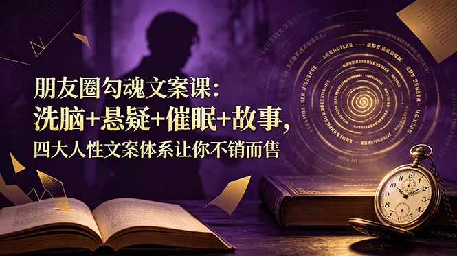 朋友圈勾魂文案课：洗脑+悬疑+催眠+故事，四大人性文案体系让你不销而售-琴书聊项目