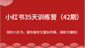 小红书35天训练营（42期）-用好小红书，做你喜欢又擅长的事，涨粉又赚钱！-琴书聊项目