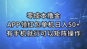 （11545期）零成本撸金，APP领红包，单机日入50+，有手机就行，可以矩阵操作-琴书聊项目