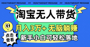 （11574期）淘宝无人带货3.0高收益玩法，月入3万+，无脑躺赚，新手小白可落地实操-琴书聊项目