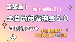 （11578期）小说全自动阅读撸金5.0 操作简单 可批量操作 零门槛！小白无脑上手月入2w+-琴书聊项目