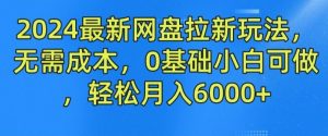 2024最新网盘拉新玩法，无需成本，0基础小白可做，轻松月入6000+【揭秘】-琴书聊项目