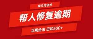 靠几句话术帮人解决逾期日入500＋ 看一遍就会 正规合法-琴书聊项目
