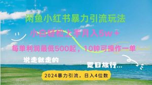 （11650期）2024暑假赚钱项目小红书咸鱼暴力引流，简单无脑操作，每单利润500+，…-琴书聊项目
