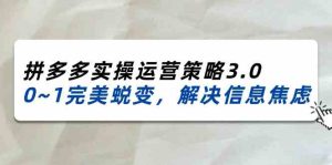 2024-2025拼多多实操运营策略3.0，0~1完美蜕变，解决信息焦虑（38节）-琴书聊项目