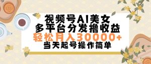 (11684期)视频号AI美女,轻松月入30000+,操作简单轻松上手-琴书聊项目