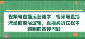视频号直播运营教学，视频号直播流量的底层逻辑，直播卖货过程中遇到的各种问题-琴书聊项目