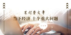 （11707期）某付费文章《当下经济 十个重大问题》覆盖了大家关心的全部经济类话题-琴书聊项目