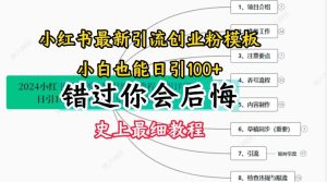 2024小红书引流创业粉史上最细教程，手把手教你引流【揭秘】-琴书聊项目