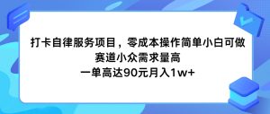 打卡自律服务项目，零成本操作简单小白可做，赛道小众需求量高，一单高达90元月入1w+-琴书聊项目