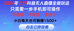 （11756期）2024年七月抖音无人直播全新玩法，只需一部手机即可操作，小白每天也可…-琴书聊项目