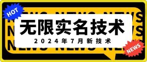 无限实名技术(2024年7月新技术)，最新技术最新口子，外面收费888-3688的技术-琴书聊项目