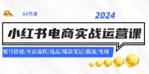 2024小红书电商实战运营课：账号搭建/开店流程/选品/爆款笔记/截流/变现-琴书聊项目