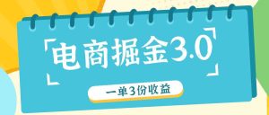 电商掘金3.0一单撸3份收益,自测一单收益26元-琴书聊项目