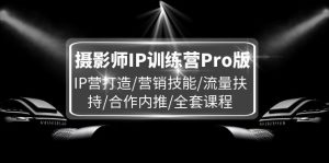 摄影师IP训练营Pro版，IP营打造/营销技能/流量扶持/合作内推/全套课程-琴书聊项目