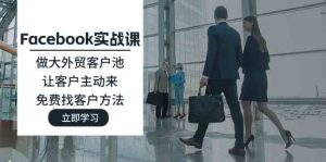 Facebook实战课：做大外贸客户池，让客户主动来，免费找客户方法-琴书聊项目