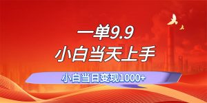 （11997期）一单9.9，一天轻松上百单，不挑人，小白当天上手，一分钟一条作品-琴书聊项目