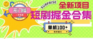 （11999期）短剧掘金合集2.0  无门槛没成本 有手就行 单机100+-琴书聊项目