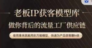 老板IP流量供应链，动作越少，账号越好，使用拿来就能用的万能模型，快速为产品获客翻N倍-琴书聊项目