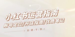 小红书运营指南，账号定位/开店指南/优质笔记/没有套路，全是经验-琴书聊项目